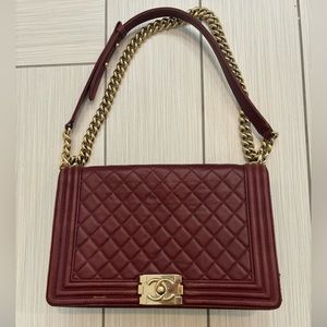 Chanel Boy Lambskin Large Burgundy